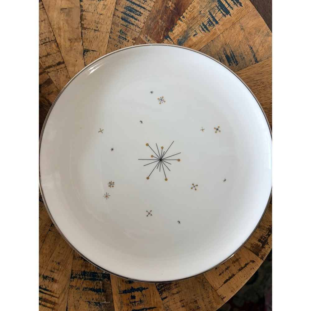 Syracuse China‎ Evening Star Salad Plates Atomic Starburst MCM Vintage 8 inch - Picture 4 of 6